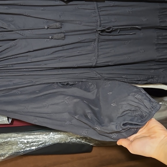 NWT Old Navy tassel ties tiered Embroidered Long Sleeve boho Midi Maxi Dress 3X - Picture 9 of 17